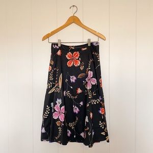 Fully Lined Floral Midi Skirt